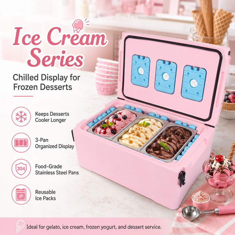 Tragbare Eiscreme-Kühlbox, Eiscreme-Wärmedämmungs-Aufbewahrungsbox